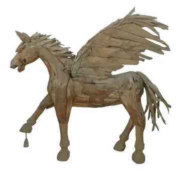 Mythischer Pegasus - Pferd mit Flügeln. Die Flügel sind abnehmbar. Etwa 160cm Länge und 153cm Höhe. 